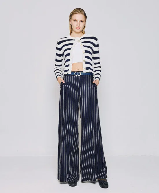 Access Fashion Navy Striped Cardigan
