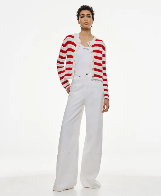 Access Fashion Red Striped Cardigan