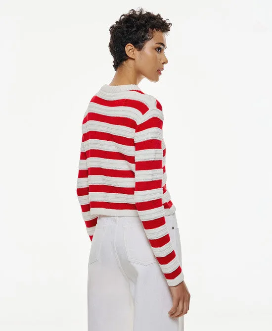 Access Fashion Red Striped Cardigan