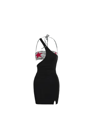 Asymmetric Off-shoulder Camouflage Camisole Dress