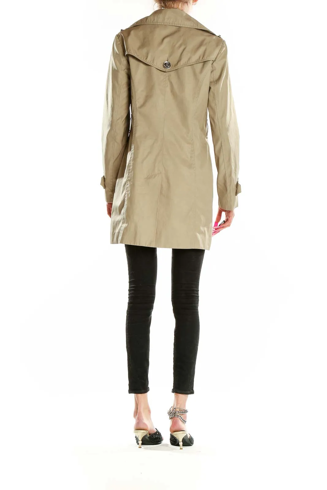 Beige Double-Breasted Trench Coat