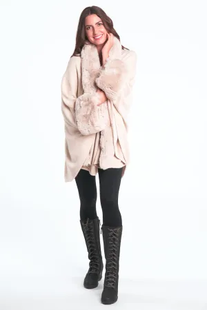 Cream Deluxe Cuddle Faux Fur Wrap