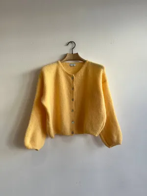 Custard Long Sleeve Mohair Cardigan