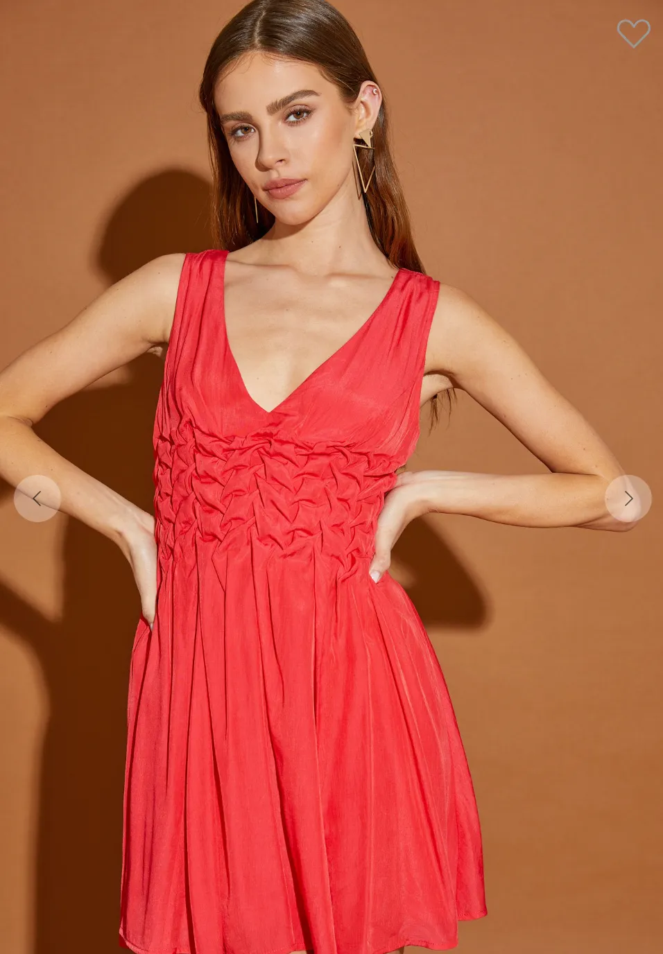 D2692 - V Neck Mini Dress