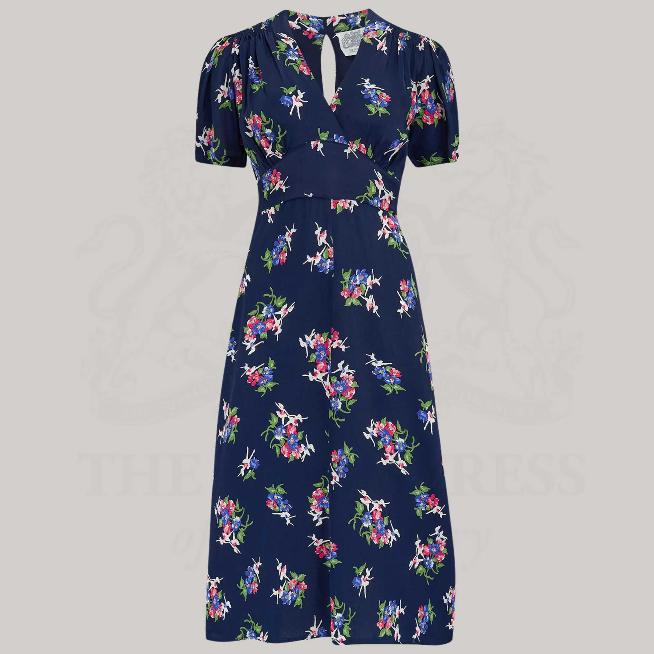 Dolores Dress in Navy Floral Dancer