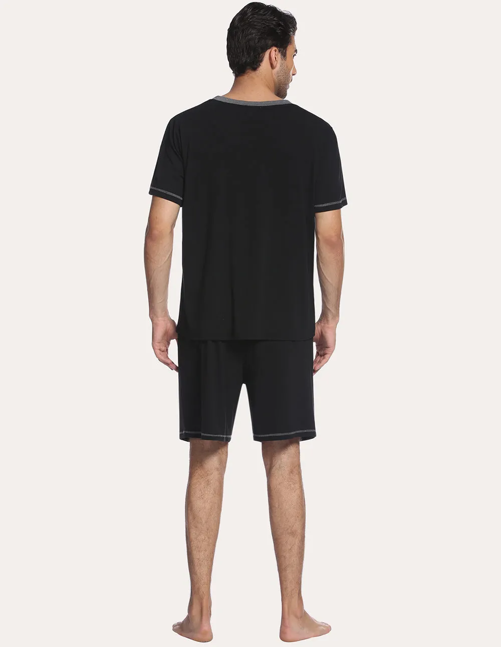 Ekouaer Men Pajamas T-shirt Shorts Set (US Only)