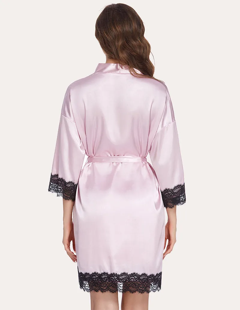 Ekouaer Satin Nightdress Robe Pajama Set (US Only)