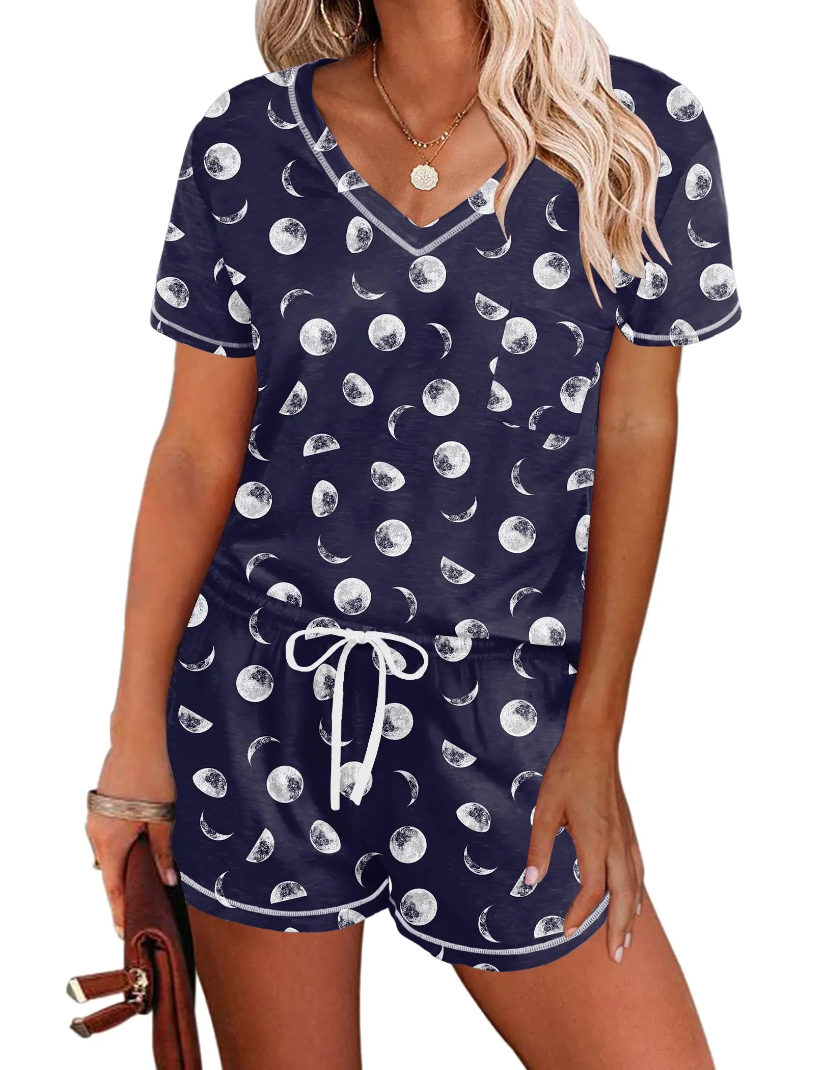 Ekouaer  Short Sleeve Lounge Pajamas Sets (US Only)