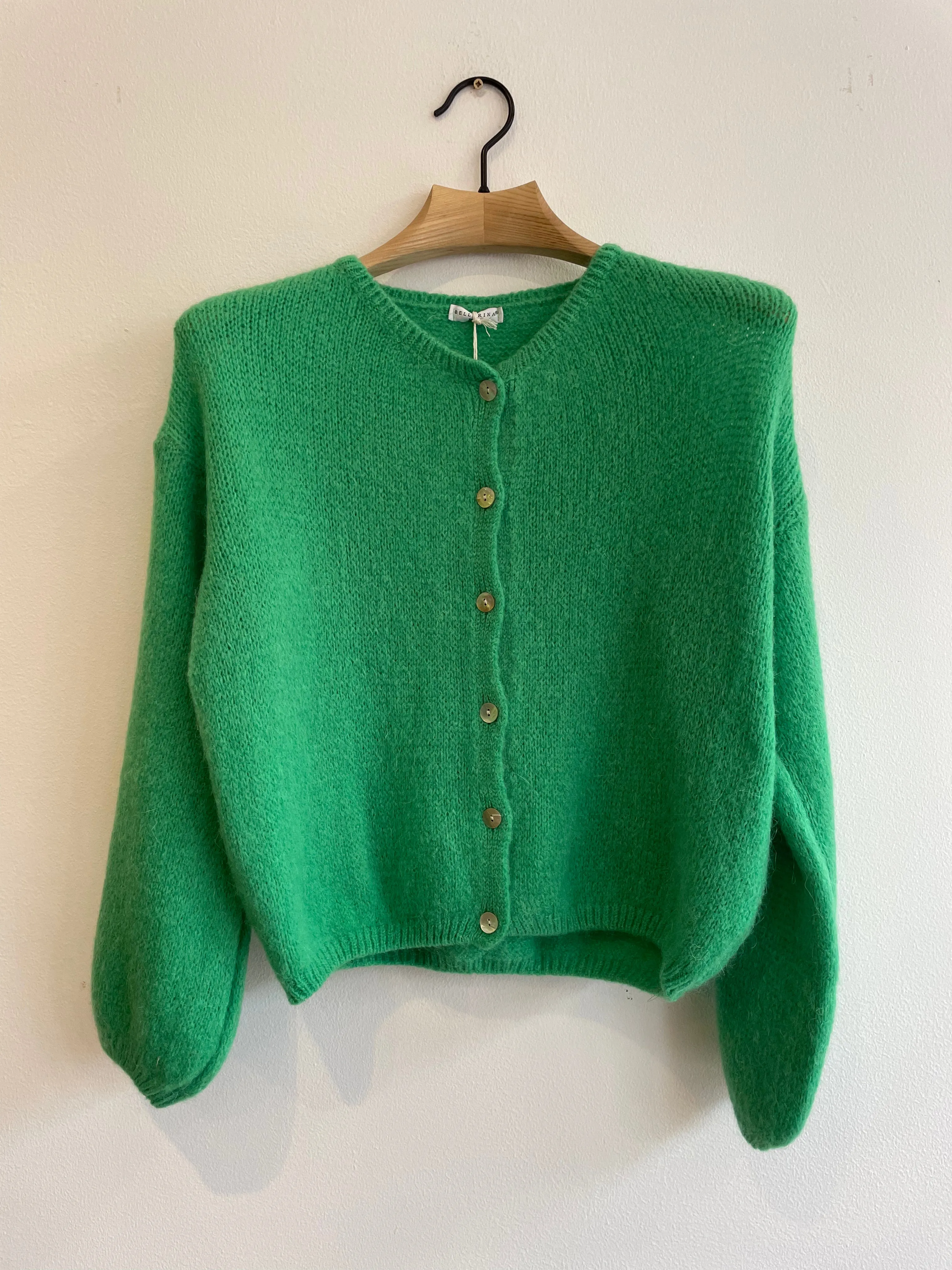 Emerald Green Long Sleeve Mohair Cardigan