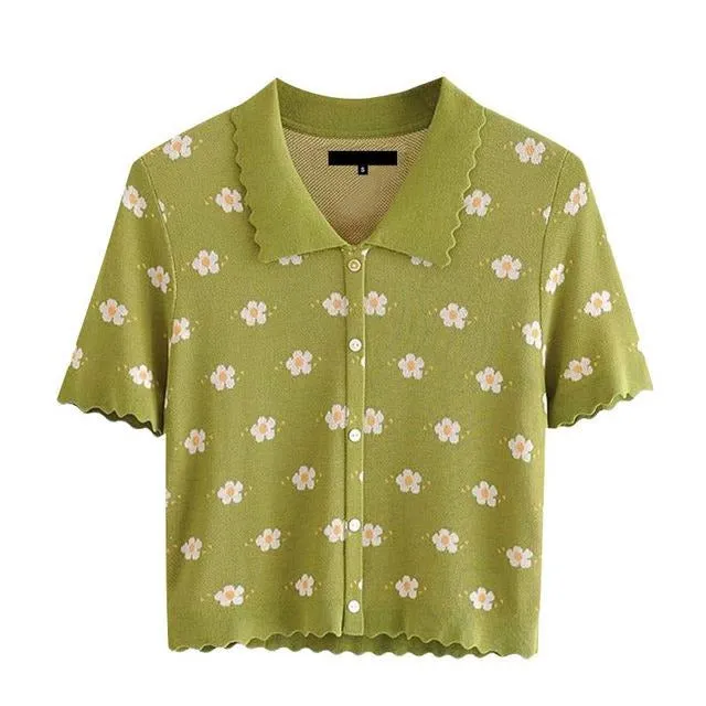 FLORAL PATTERN CROPPED TOP