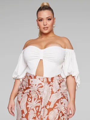 Jolie Off-The-Shoulder Cutout Bodysuit