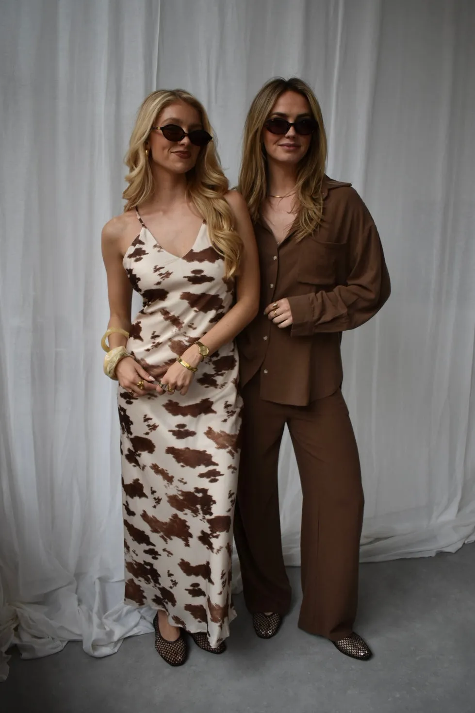 Maxi slip dress - Cow print