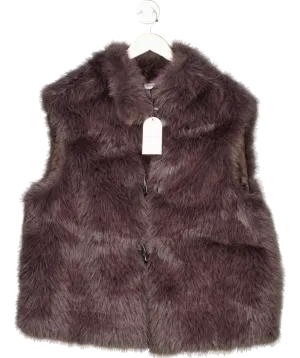 Monsoon Brown Della Faux Fur Duffle Gilet UK L