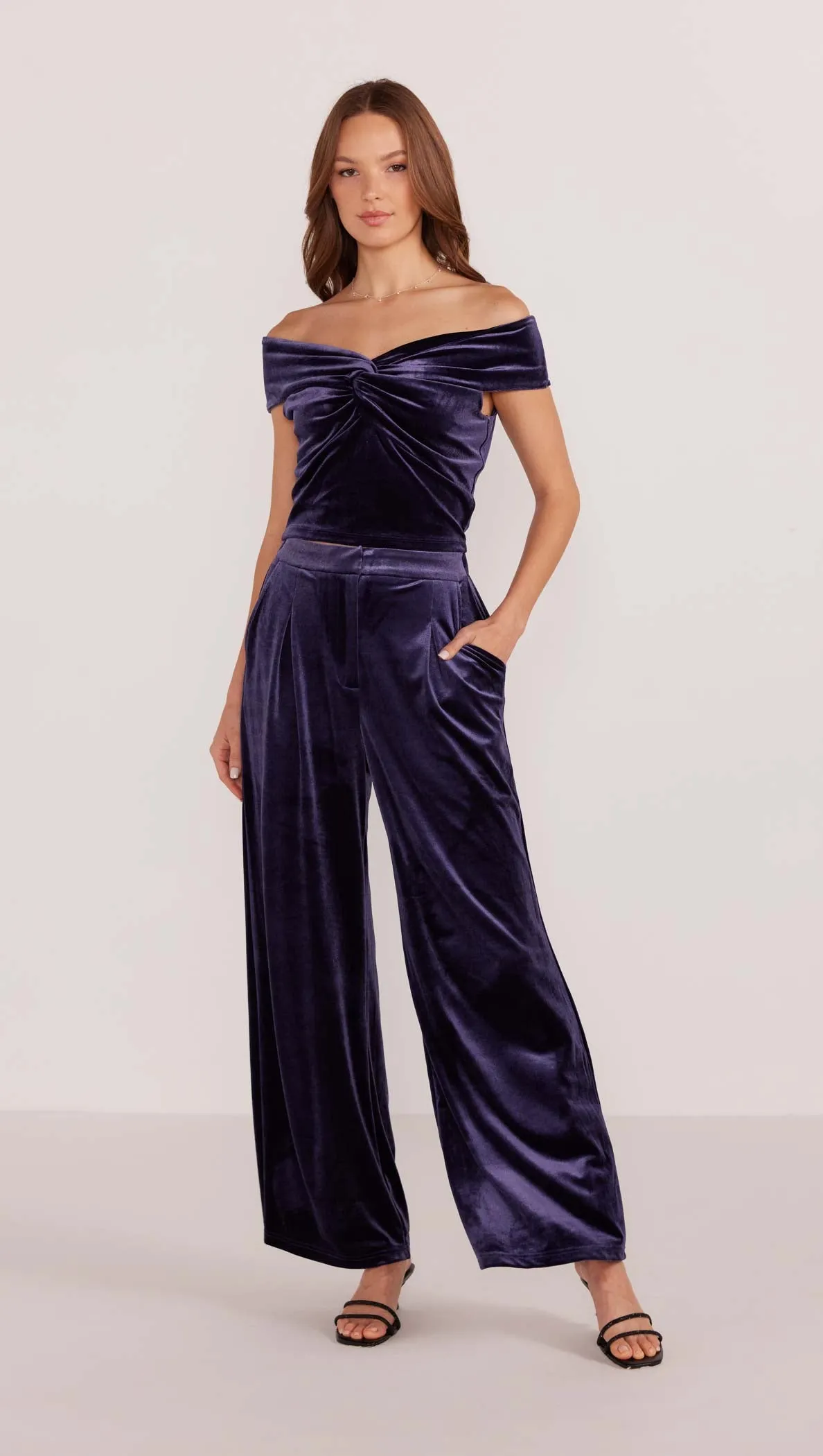 Nisha Velvet Off Shoulder Top