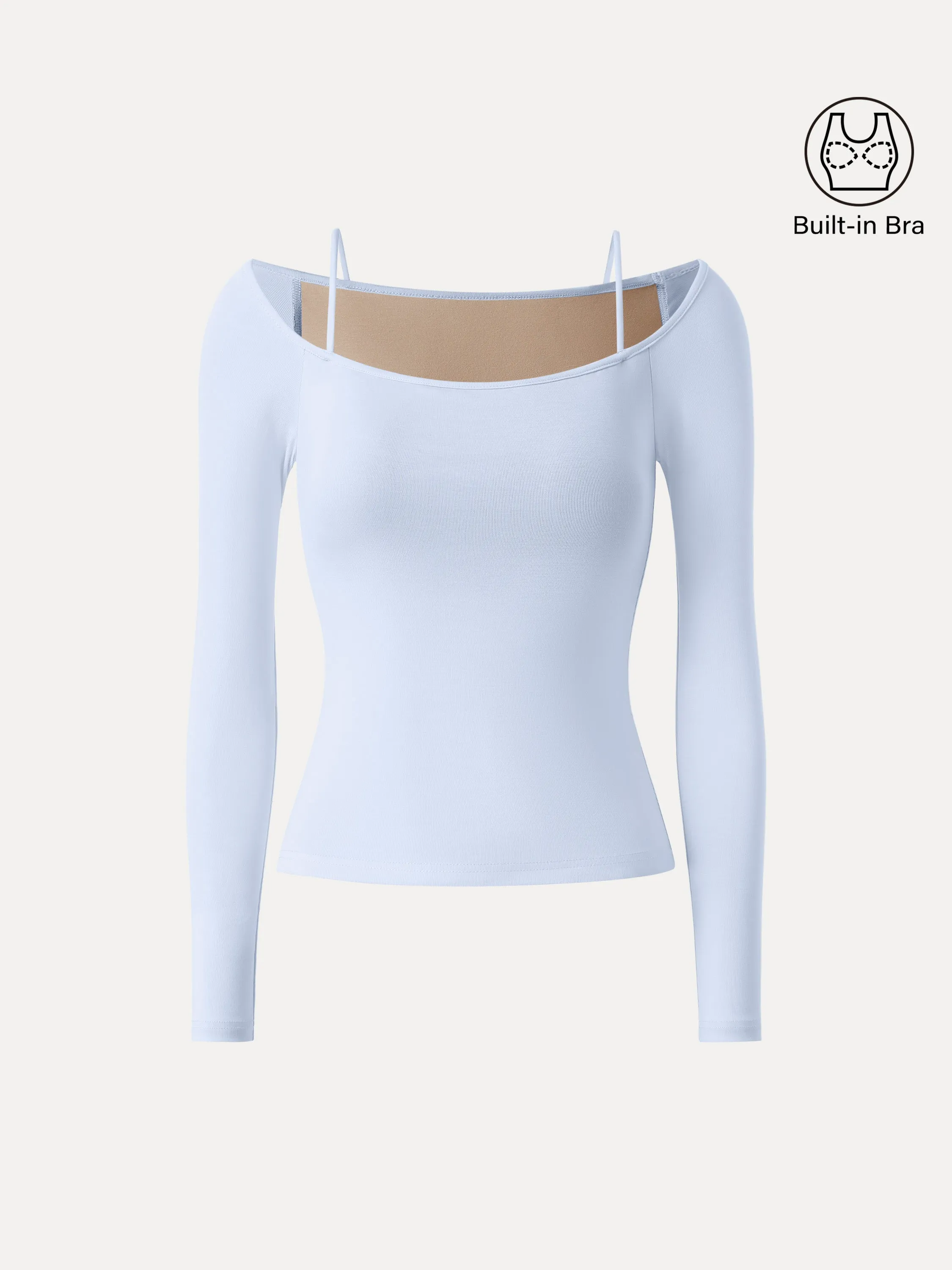 Non-sheer Off Shoulder New Airy Brami Top