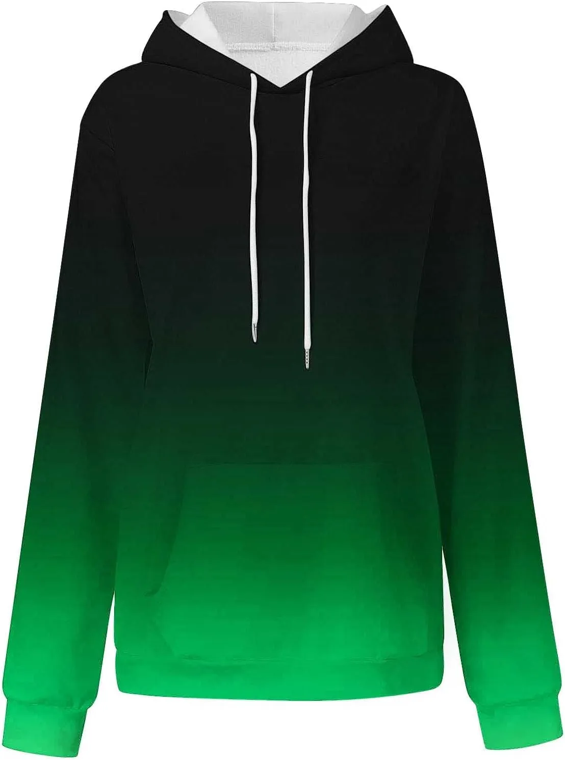 Oversized Hoodie for Women Ladies Sweatshirt Gradient Color Hooded Pullover Loose Fit Drawstring Shirts Long Sleeve