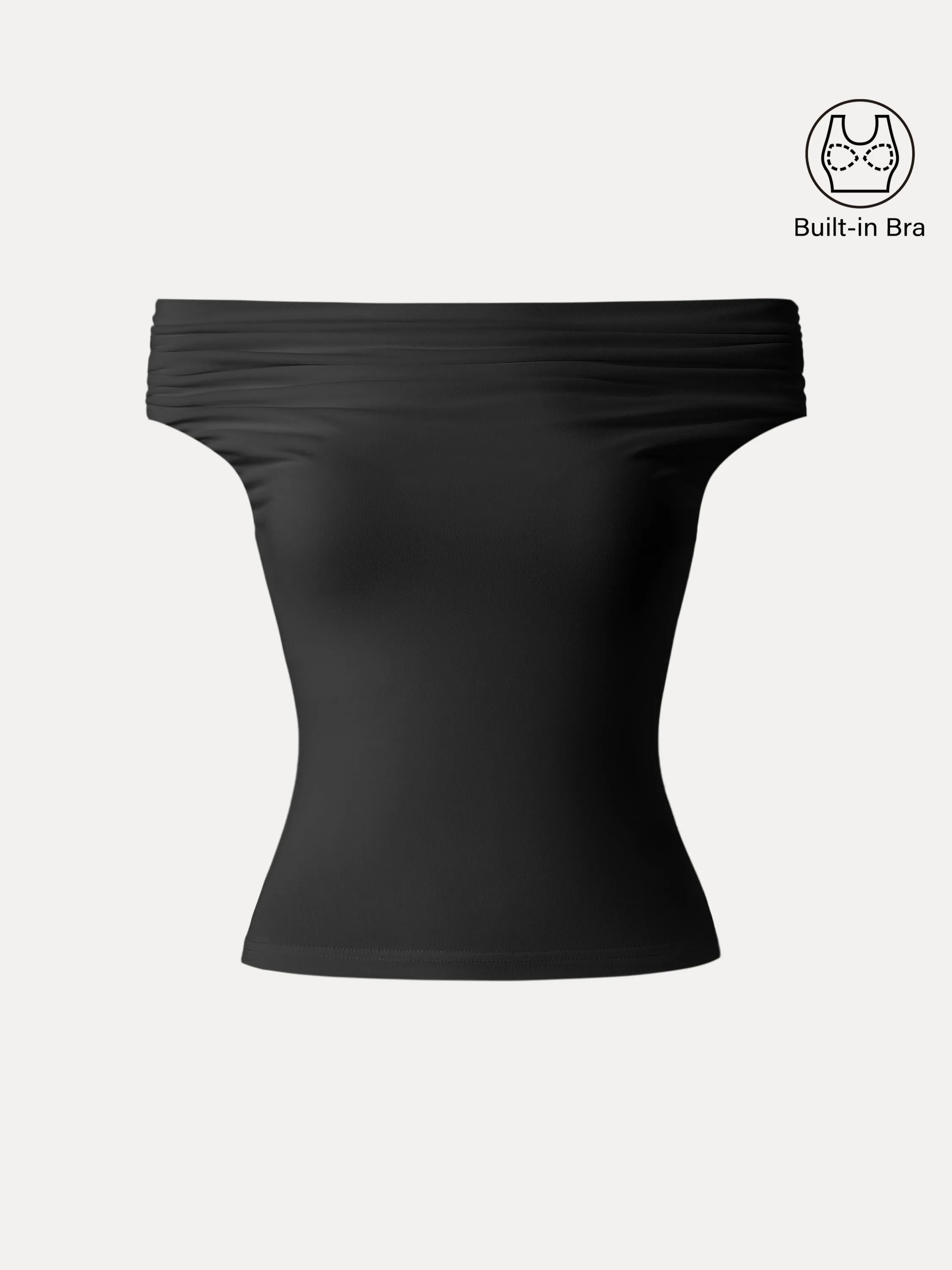 Ruched Off-shoulder New Airy Brami Top