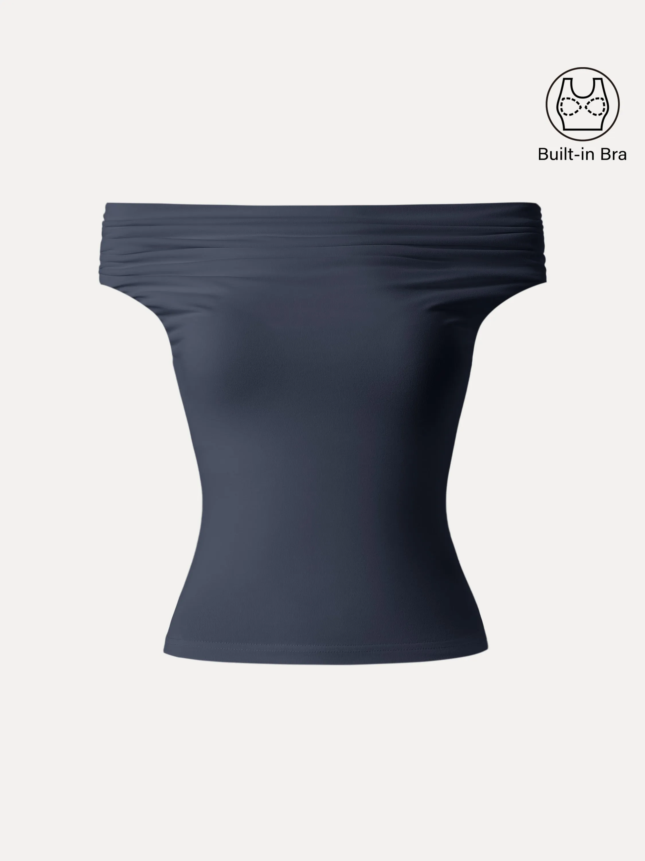 Ruched Off-shoulder New Airy Brami Top