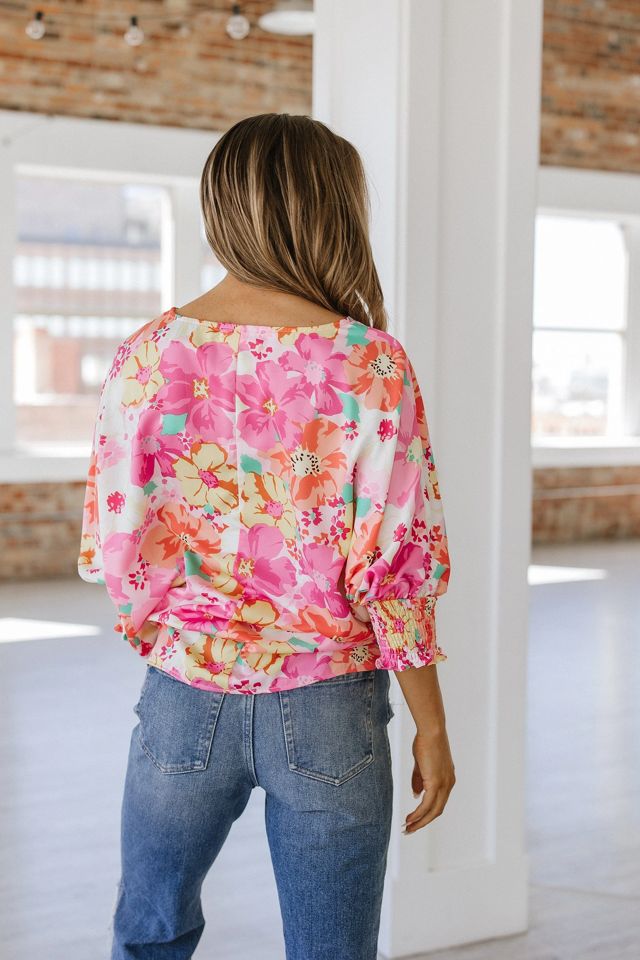 SALE - Torres Shirred Cuff Sleeve Blouse | Size Small