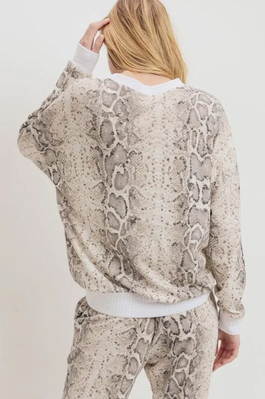 Snake Print Mini Thermal Top