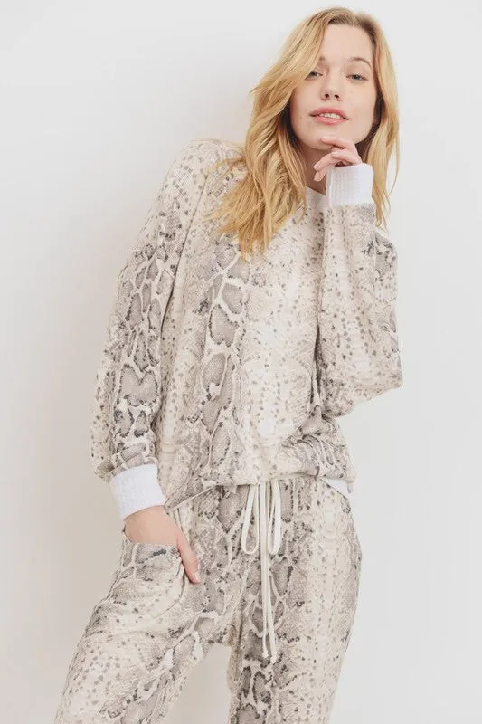 Snake Print Mini Thermal Top