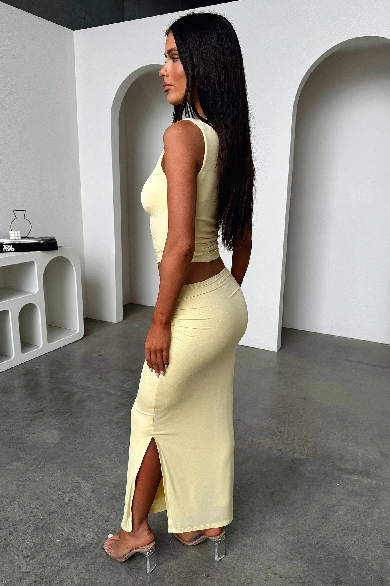 Vamika Off Shoulder Ruched Top - Yellow